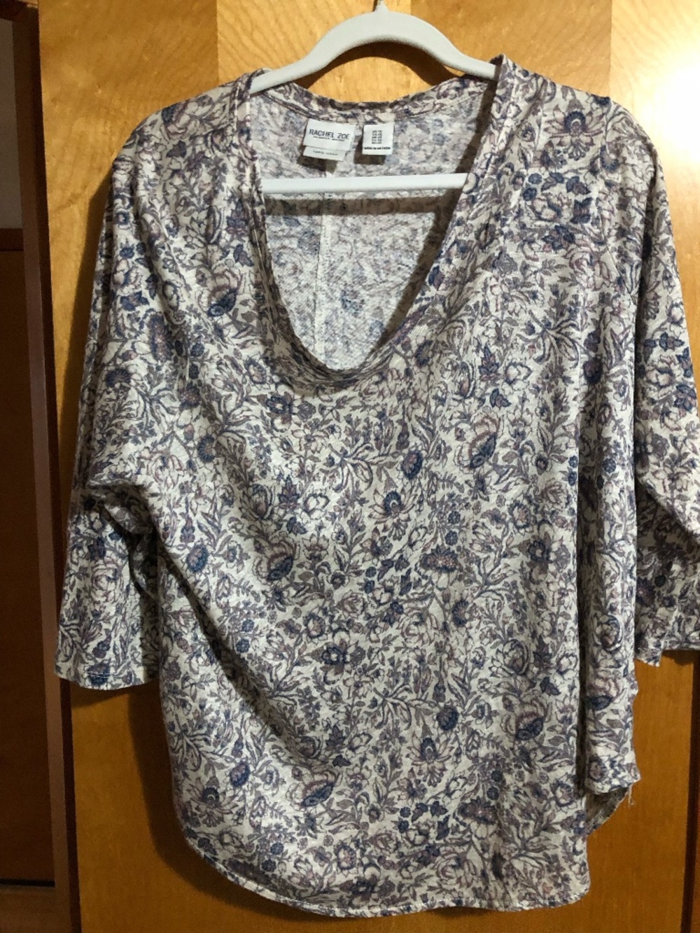 Rachel Zoe 3/4 sleeve multi colored pull over blouse